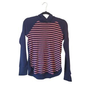 Eddie Bauer Women's Striped 100% Cotton Hoodie Top Size S